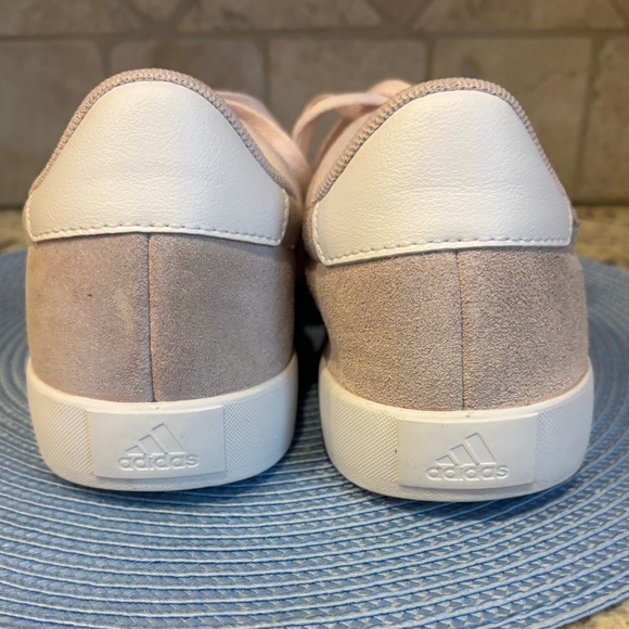Adidas VL Court 3.0 Women's Pale Blush Pink Suede Sneakers - Picture 6 of 14